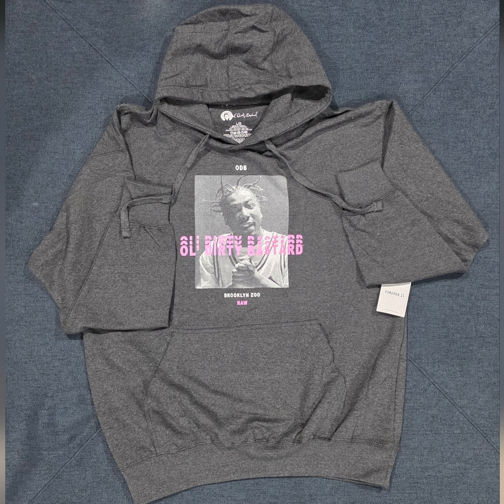 Forever 21 Charcoal Hoodie with Pink Graphic